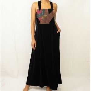 CANVASBACKS I  XL Multi colored black velvet dress